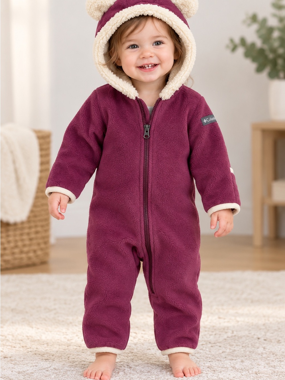 Columbia Tiny Bear II Fleece Bunting | Infant 12–18M | Plum